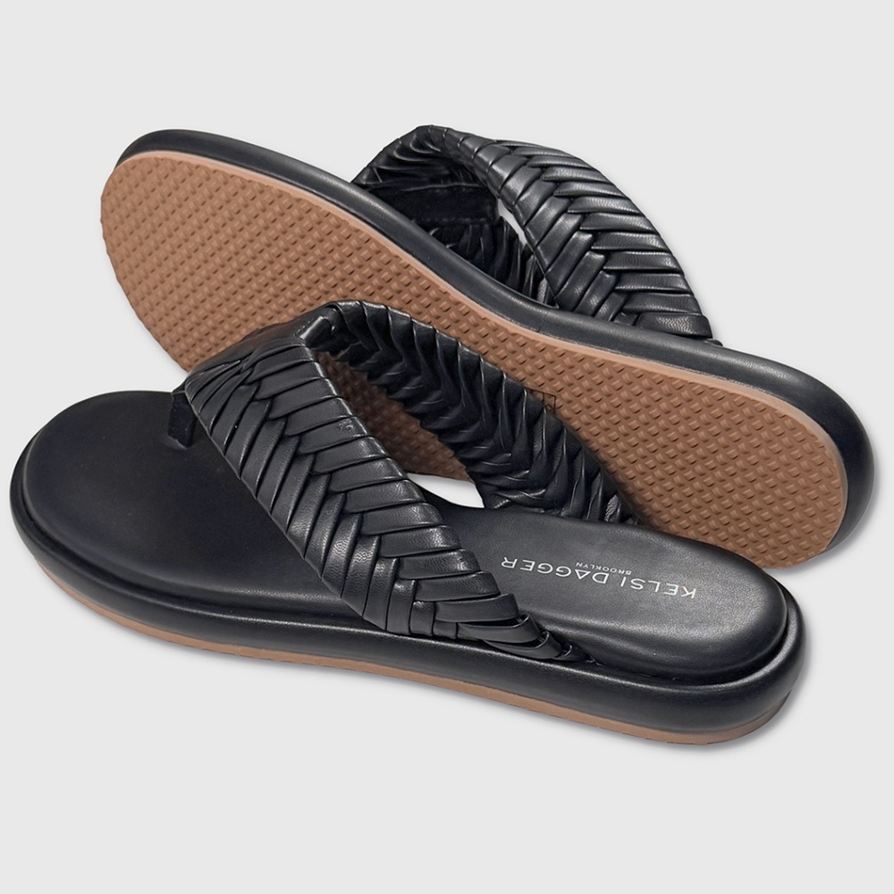 Kelsi Dagger Brooklyn Tidal Braided Sandals - New Womens 7 Black -‎ #48846-CL2